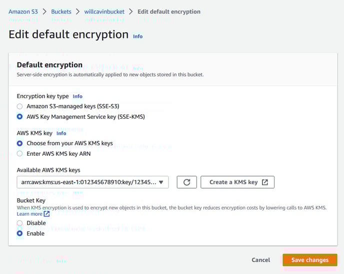aws encryption screenshot