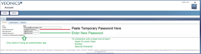 password new