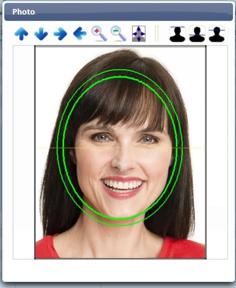 What is the industry standard photo size for an ID card or badge?