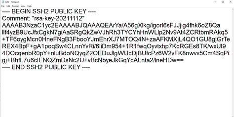pub key notepad example